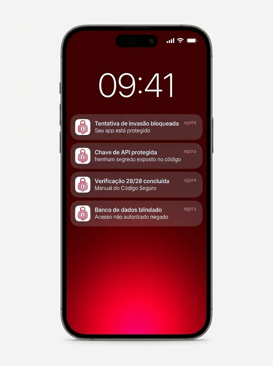 Notificações de segurança bloqueando invasões no celular